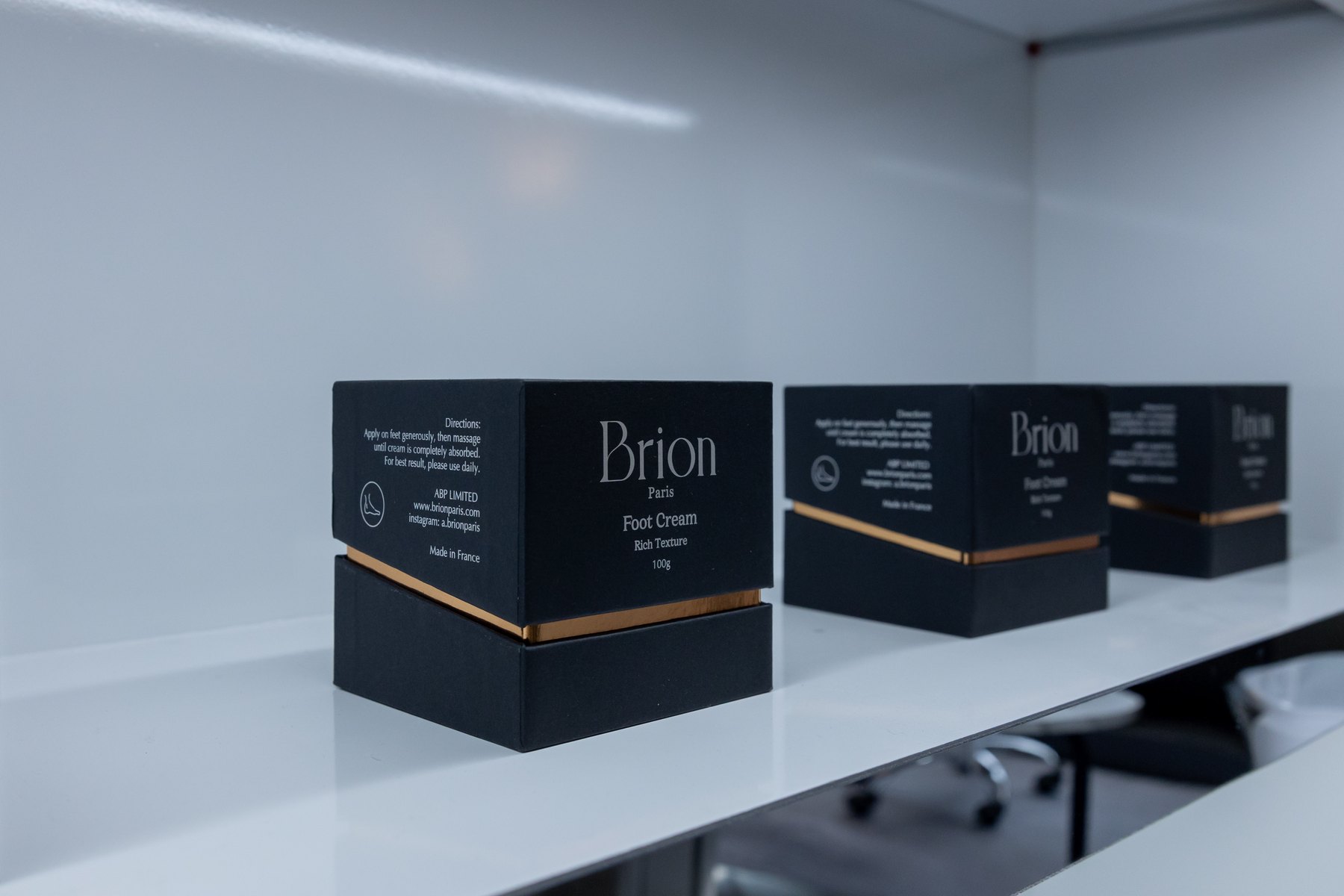 Albin Brion foot care boxes prepared for trade and wholesale